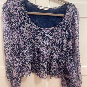 Blue and purple blouse